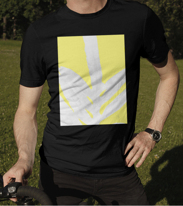 Green Fern On Lemon Yellow Background Leafy Contrast T-Shirt