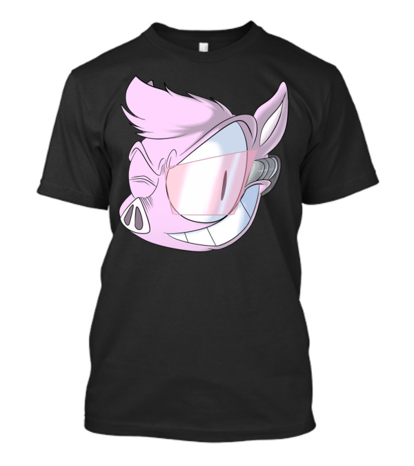 BionicPIG Futuristic Cybernetic Cartoon Character T-Shirt
