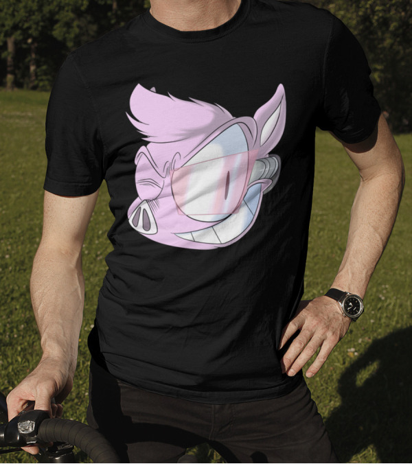 BionicPIG Futuristic Cybernetic Cartoon Character T-Shirt