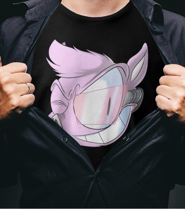 BionicPIG Futuristic Cybernetic Cartoon Character T-Shirt