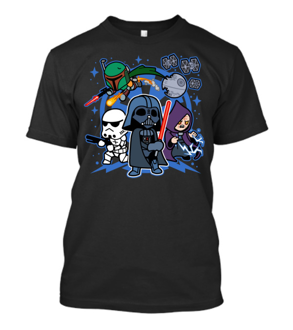 Darth Vader And Friends Boba Fett Stormtrooper Death Star TIE Fighters Emperor Palpatine T-Shirt