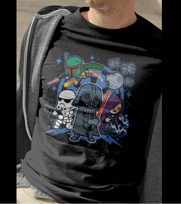 Darth Vader And Friends Boba Fett Stormtrooper Death Star TIE Fighters Emperor Palpatine T-Shirt