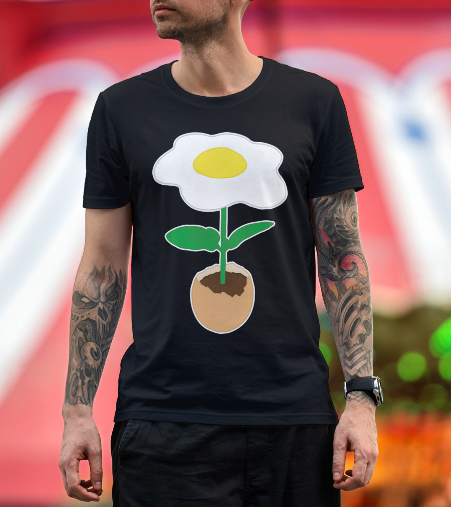 Egg Plant Flower Growing from Egg Shell T-Shirt