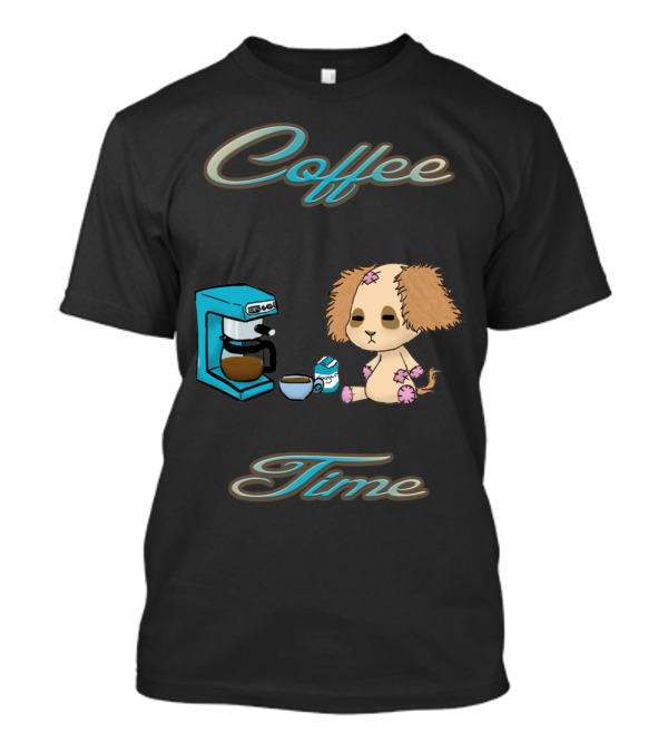 Coffee Time With Boof Boof Puppy And Coffee Maker T-Shirt