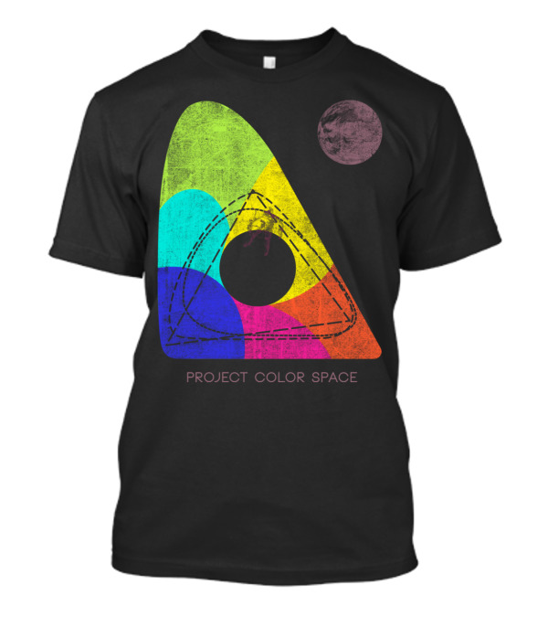 Project Color Space Geometric Spectrum With Planet Motif T-Shirt