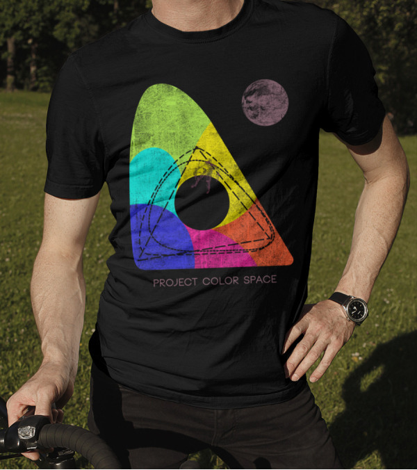Project Color Space Geometric Spectrum With Planet Motif T-Shirt