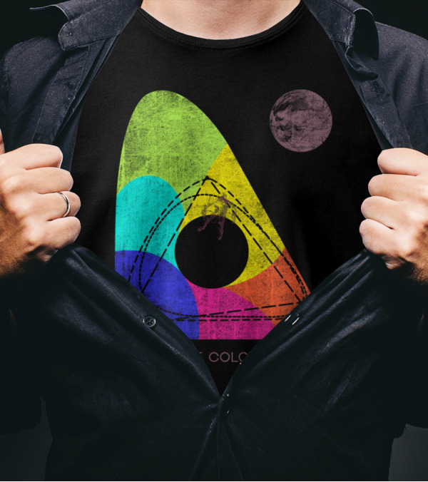 Project Color Space Geometric Spectrum With Planet Motif T-Shirt