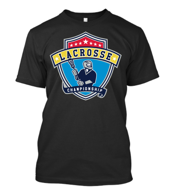 Lacrosse Championship Ribbon Shield Player T-Shirt