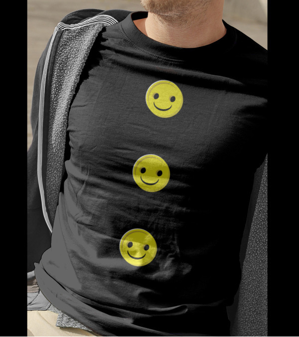 3 Smiley Buttons T-Shirt