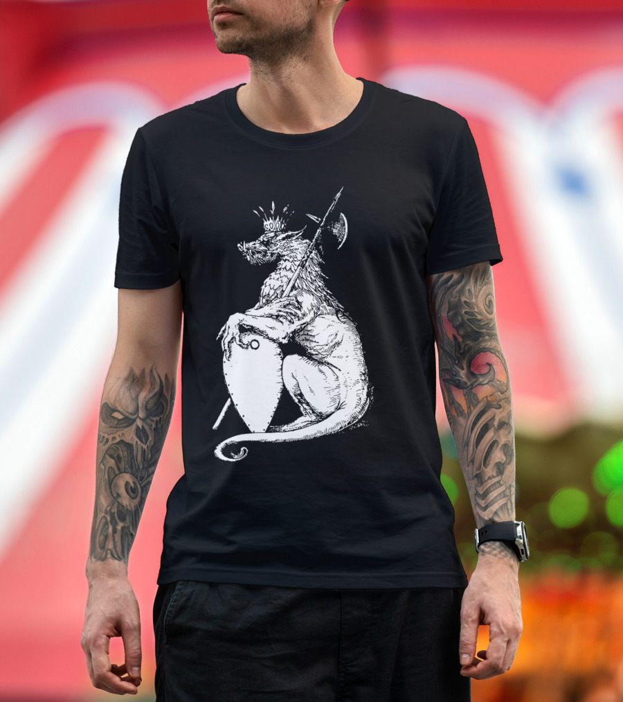 Griffon Guard Royal Crest Medieval Creature with Crown and Shield T-Shirt