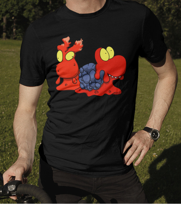 Lava Snails Fiery Cartoon Characters With Rock Shells T-Shirt