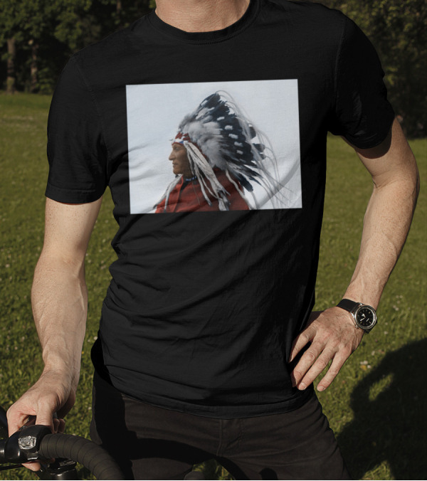 Lazy Boy Blackfoot Indian Chief Vintage Feather Headdress T-Shirt