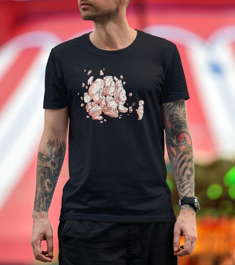 Stone Golem Anime Child Interaction Scene T-Shirt