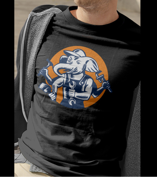 Elephant Builder Plumber Mechanic Painter Multi-Tool Worker T-Shirt