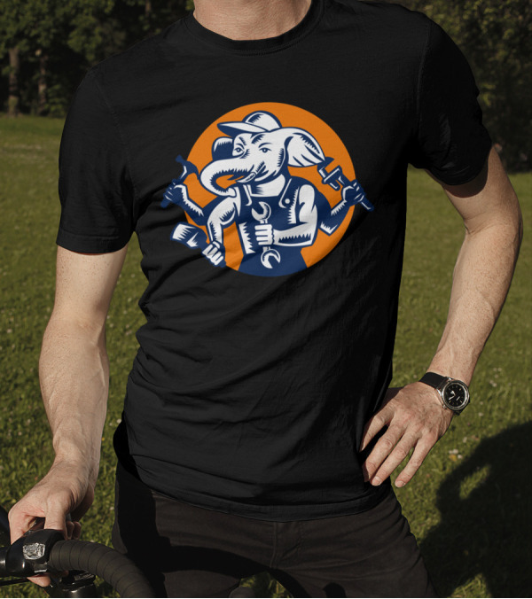 Elephant Builder Plumber Mechanic Painter Multi-Tool Worker T-Shirt