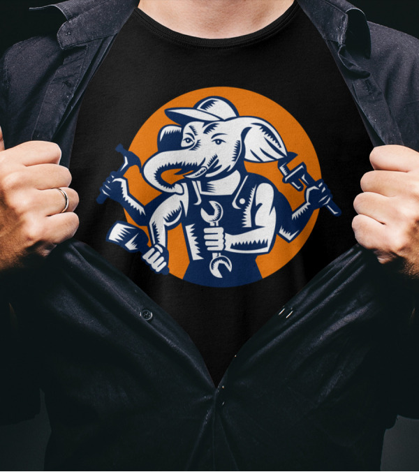Elephant Builder Plumber Mechanic Painter Multi-Tool Worker T-Shirt