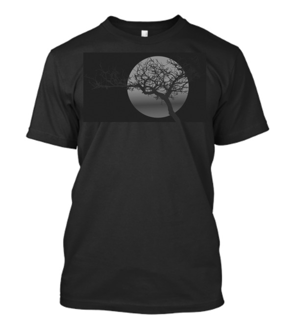 Tree Silhouette With Sun Moon Circle T-Shirt