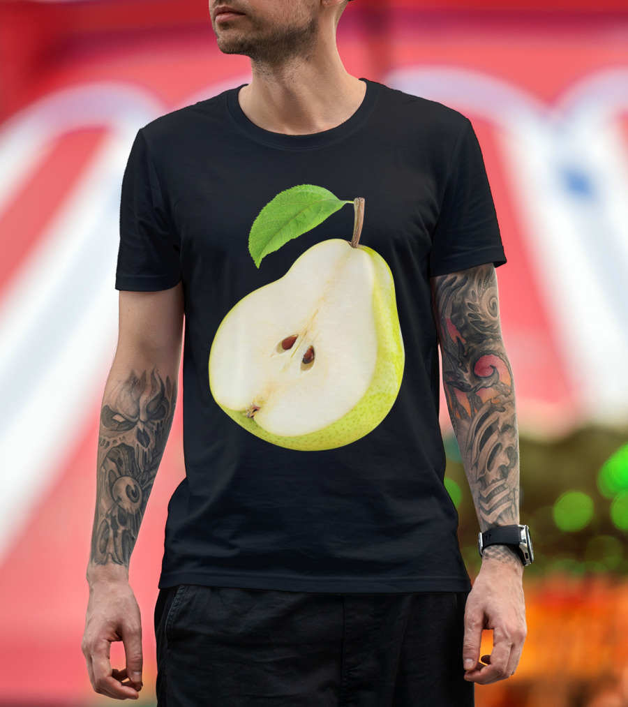 Half Of Pear Slice with Leaf T-Shirt