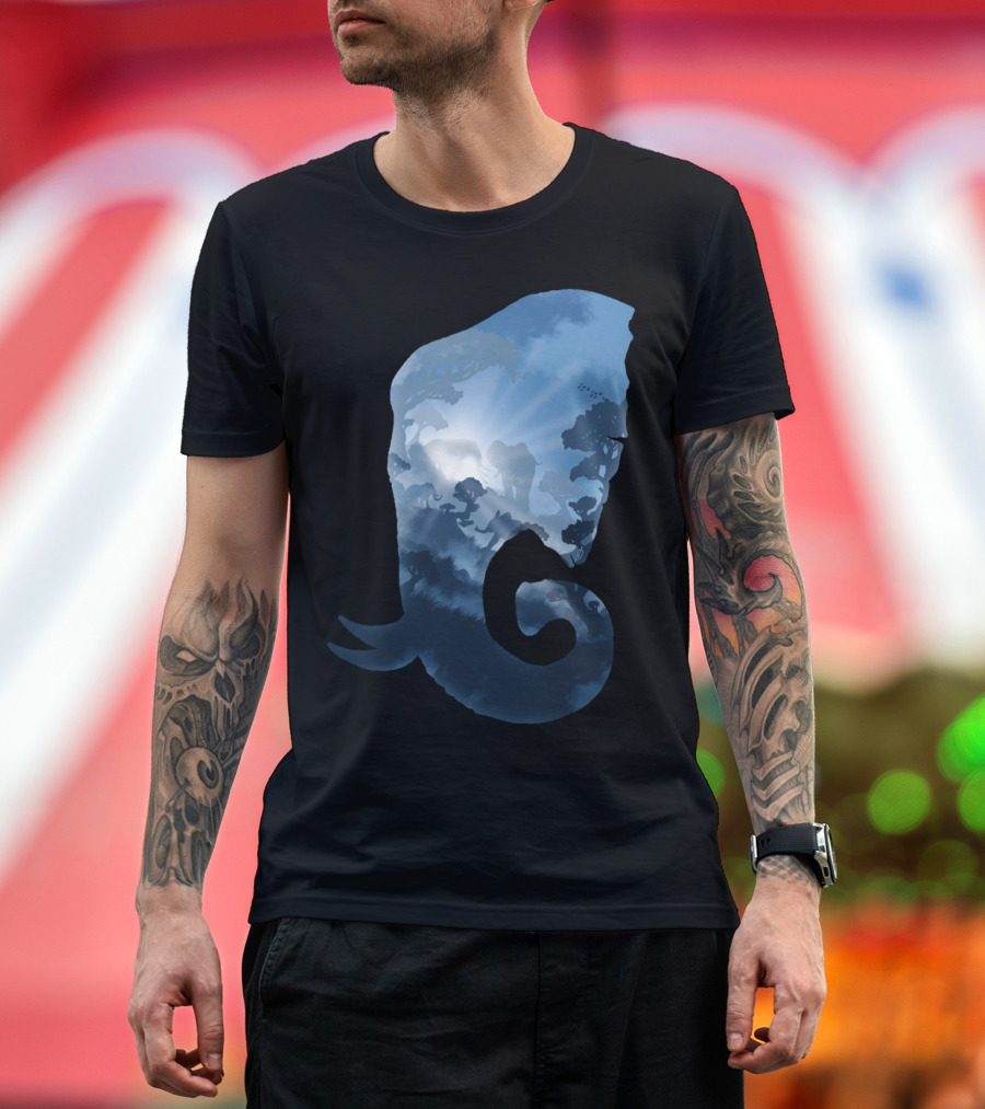 Elephants In The Night Wilderness T-Shirt