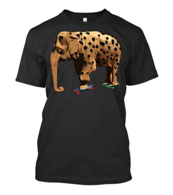 Eletah The Elephant Who Wanted To Be On Skateboards With Tree Spots T-Shirt