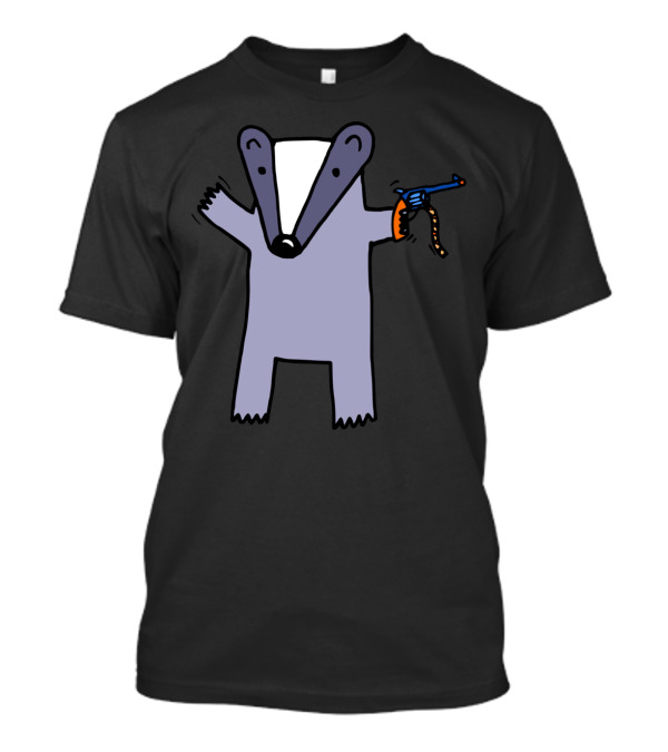 Badger Holding A Blue Cap Gun With Orange Handle T-Shirt