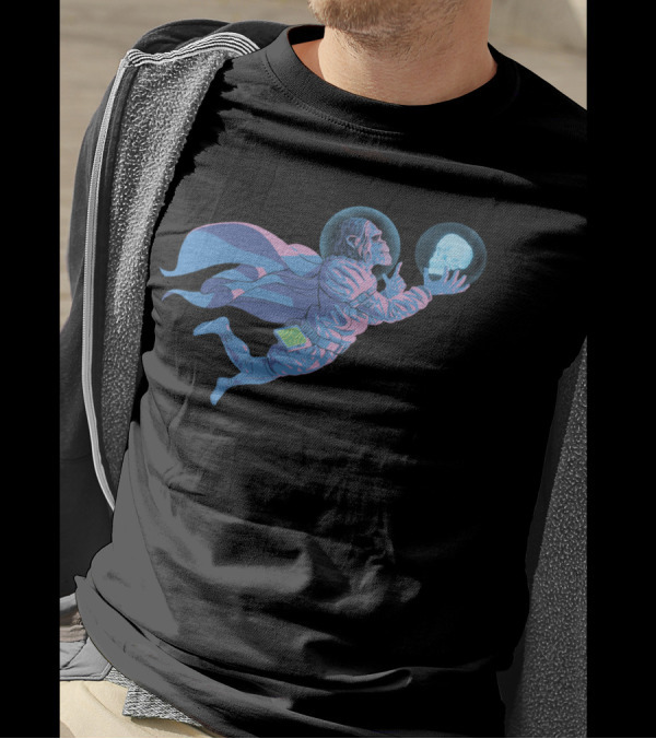 Monkey Hamlet Floating In Space With Skull T-Shirt