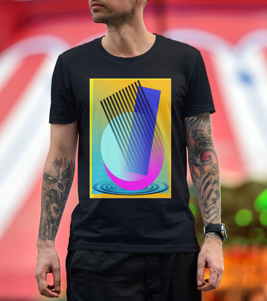 80s Delight Geometric Neon Gradient Aesthetic T-Shirt