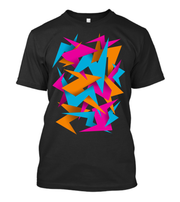 '80s Overload Neon Geometric Shapes Abstract T-Shirt