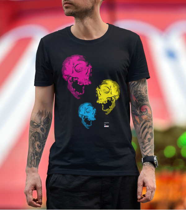 Premium T-Shirt: DEATH SKULLS IN CMYK COLORS T-Shirt DEATH SKULLS IN CMYK COLORS T-Shirt