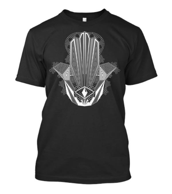 Hamsa Tech Geometric Mandala T-Shirt