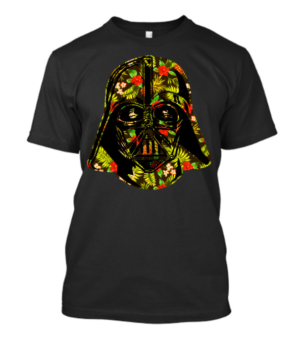 Tropical Floral Darth Vader Helmet T-Shirt