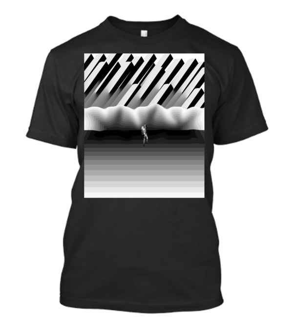 Build A Home Monochrome Abstract Landscape With Figure T-Shirt