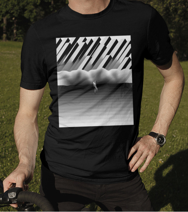 Build A Home Monochrome Abstract Landscape With Figure T-Shirt
