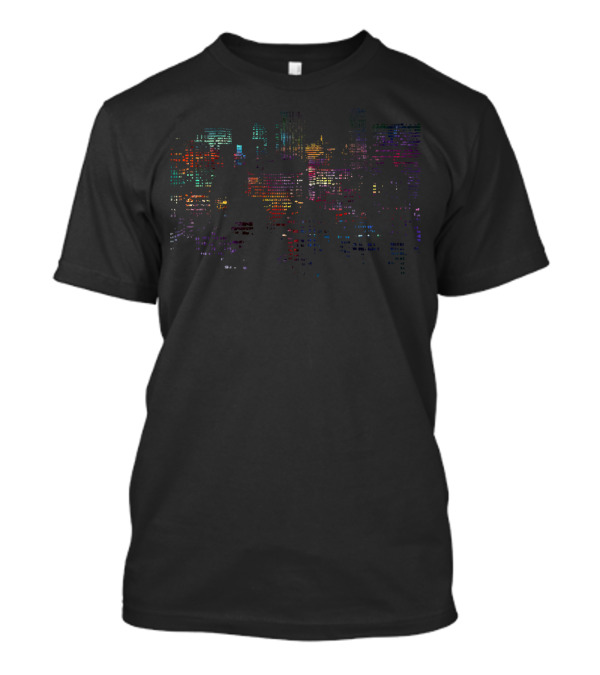 Building Cityscape Night Lights T-Shirt
