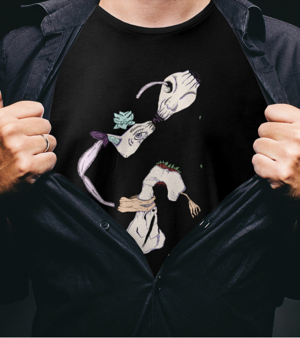 Twisted Links Surreal Faces And Abstract Figures T-Shirt