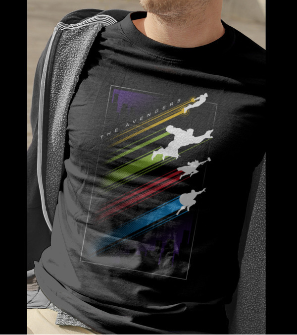The Avengers Colorful Silhouette Stripes T-Shirt