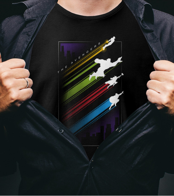 The Avengers Colorful Silhouette Stripes T-Shirt