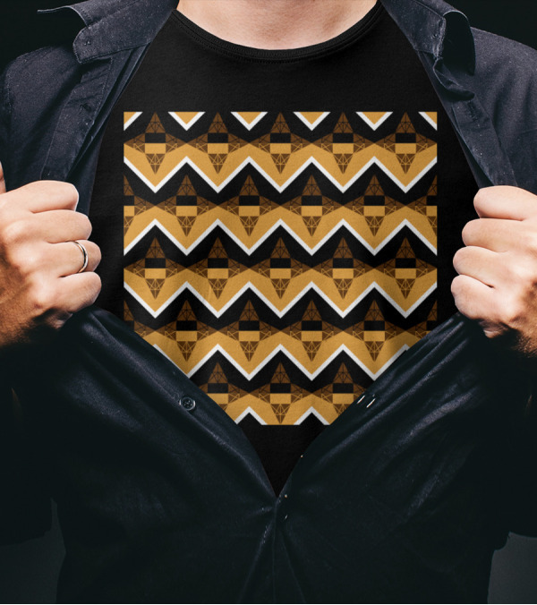 Chevron And Triangles Geometric Pattern T-Shirt