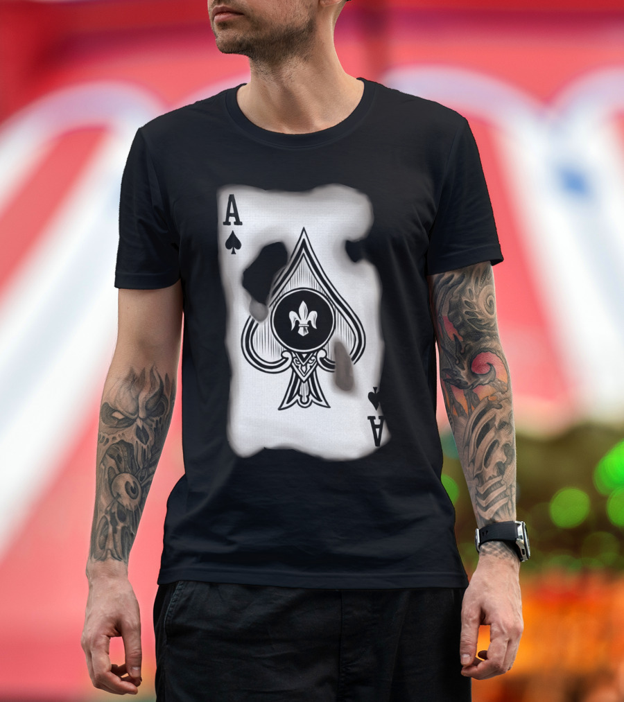 Ace of Spades Burnt Playing Card T-Shirt