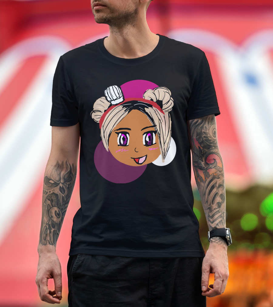 Chibi Chef Lyric Bubble Ete Cute Cartoon Face T-Shirt