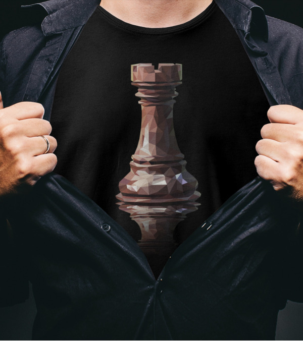 Rook Chess Piece Low Poly T-Shirt