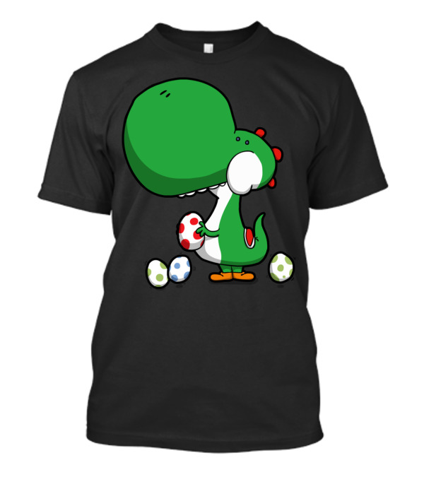 Egg Chucking Dinosaur Yoshi Style Retro Gaming T-Shirt