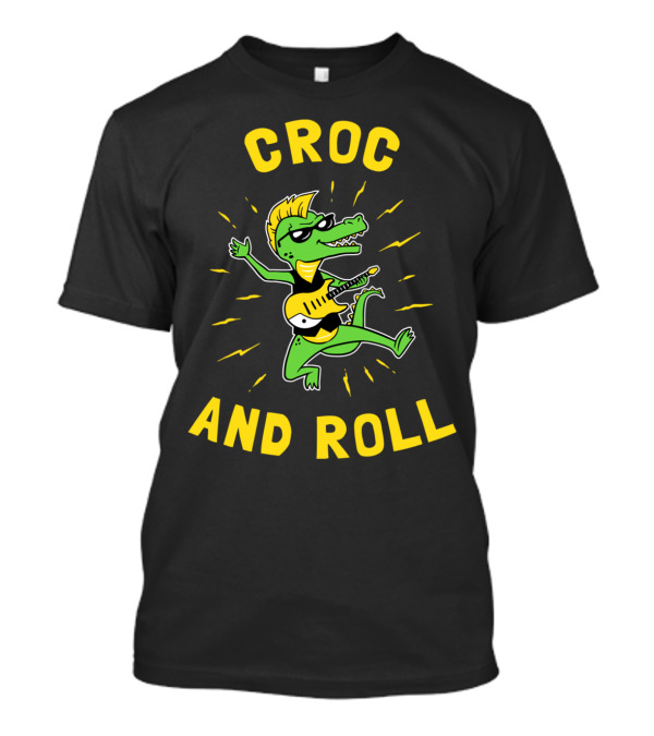 Croc And Roll Rocking Guitar Crocodile T-Shirt