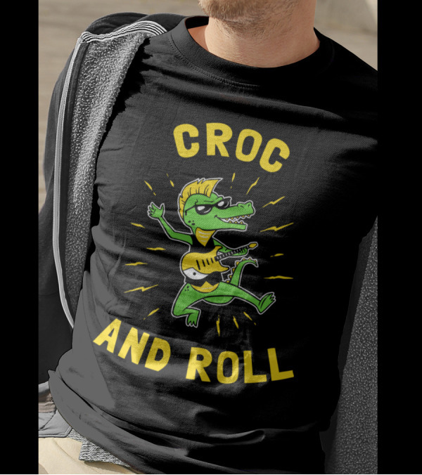 Croc And Roll Rocking Guitar Crocodile T-Shirt