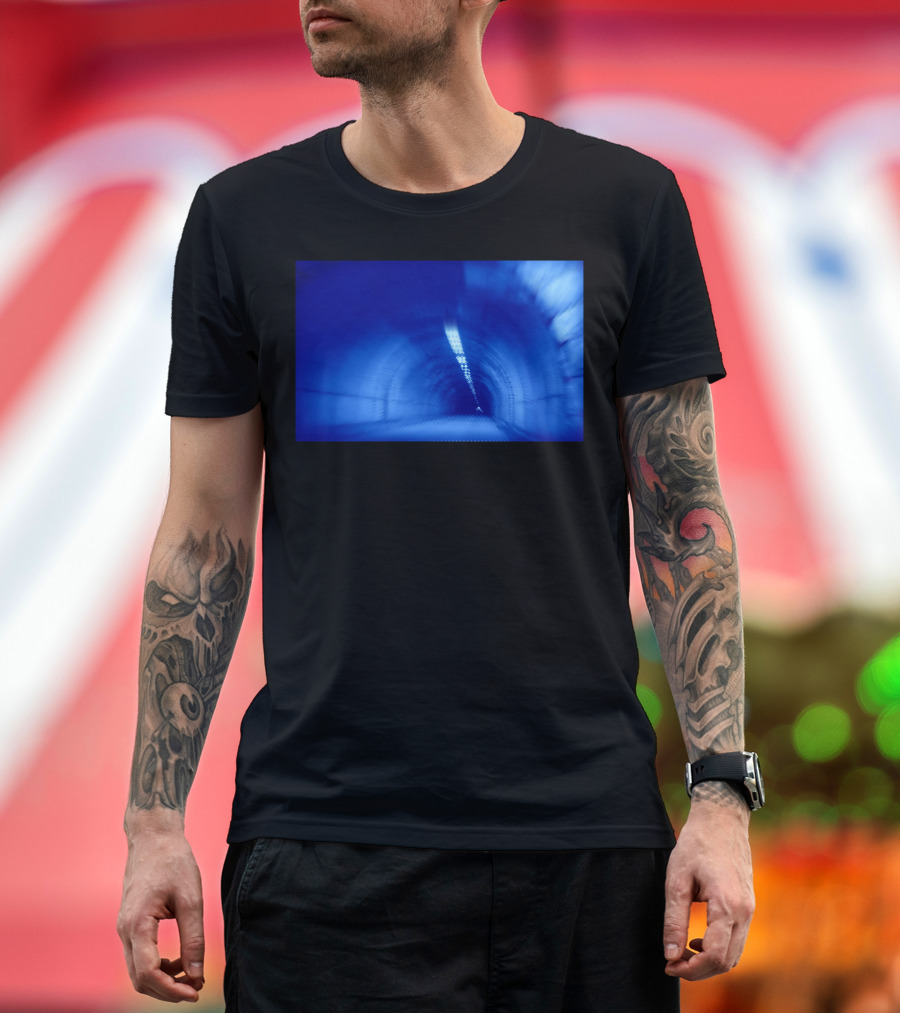Blue Wormhole In Space Tunnel Photo Ed T-Shirt