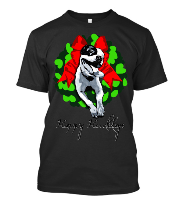 Happy Howlidays Wreath With Dog T-Shirt
