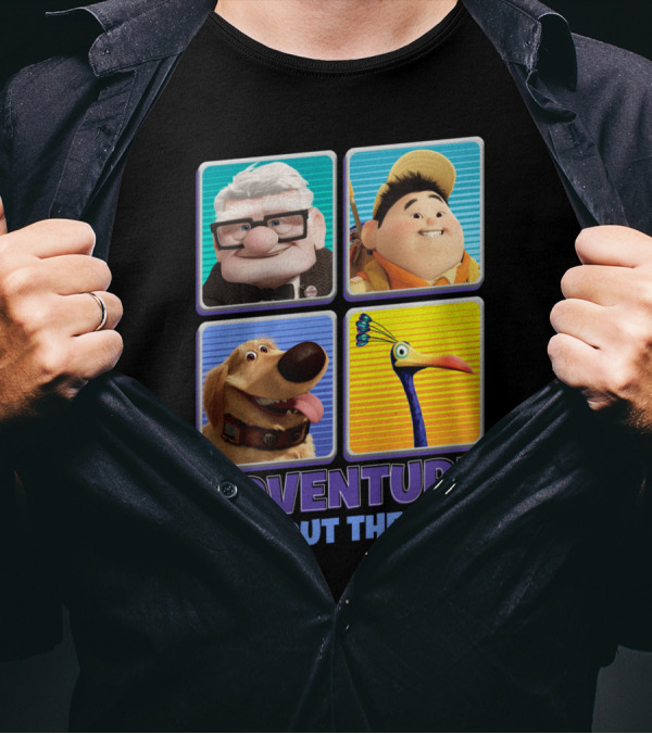 Adventure Is Out There Up Character Squares T-Shirt