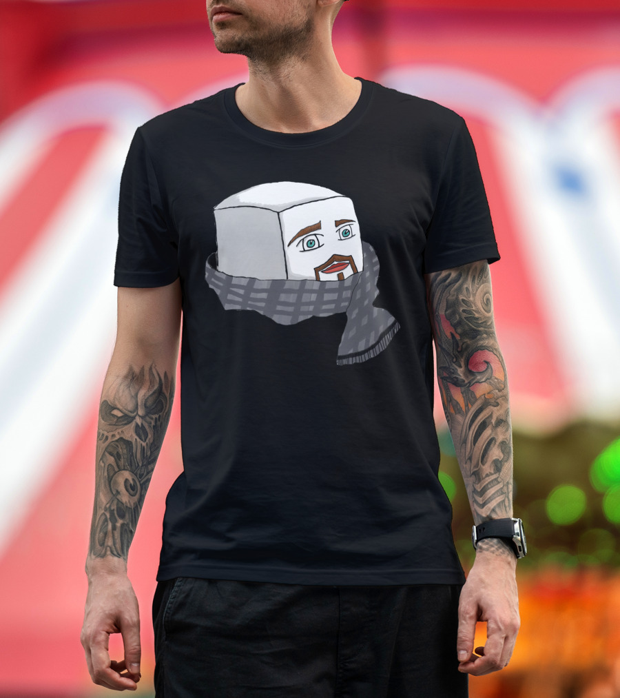 Hipster Tofu with Beard and Scarf T-Shirt