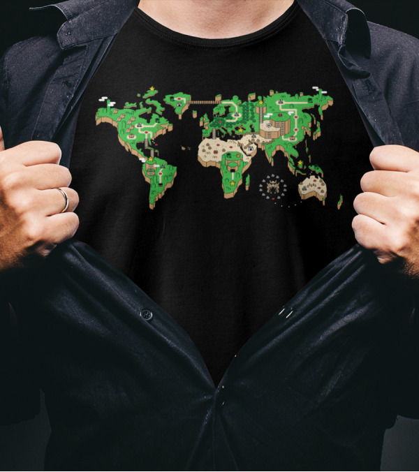 Super Mario World Map Style Inspired By A Map From Our Past T-Shirt