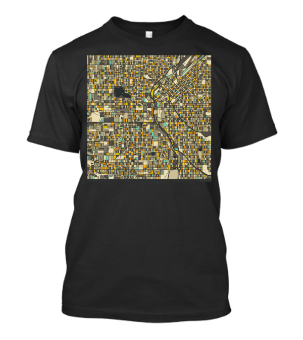 DENVER MAP COLORFUL CITY STREET GRID T-Shirt